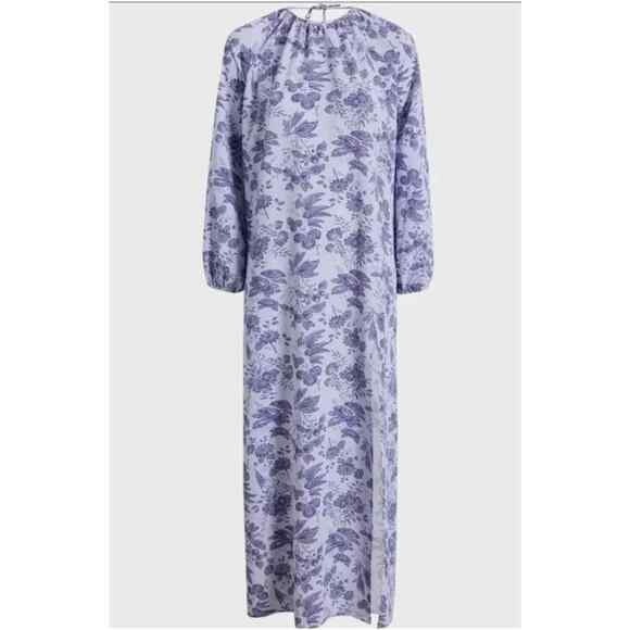 Hill House Home Simone Dress Tonal Floral Low Back Tie Maxi Size - Picture 1 of 5